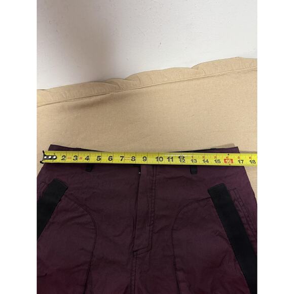 Alexander Wang Shorts Mens 32 Burgundy Black Utility Cargo Mesh Lined Zip Fly - Picture 12 of 15